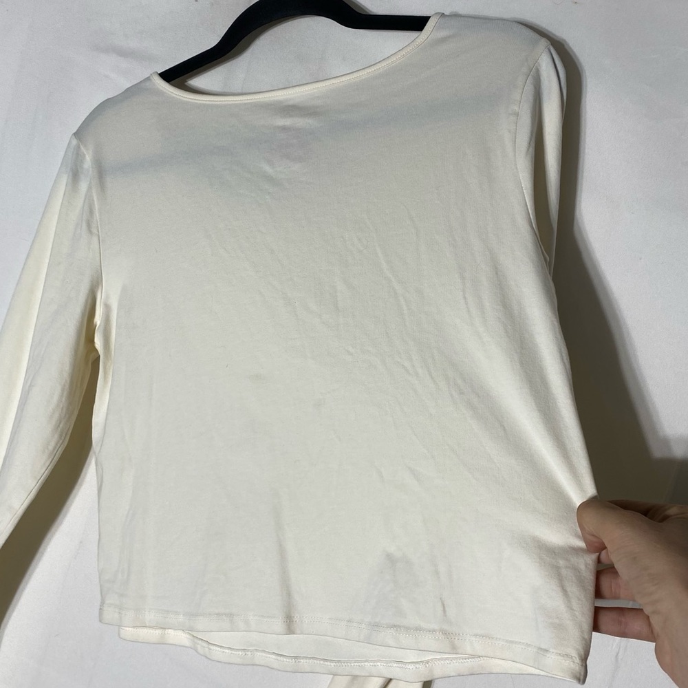 5/$25 NOBO No Boundaries Cream Long Sleeve Top With Collarbone Cut Out XL - Picture 10 of 13